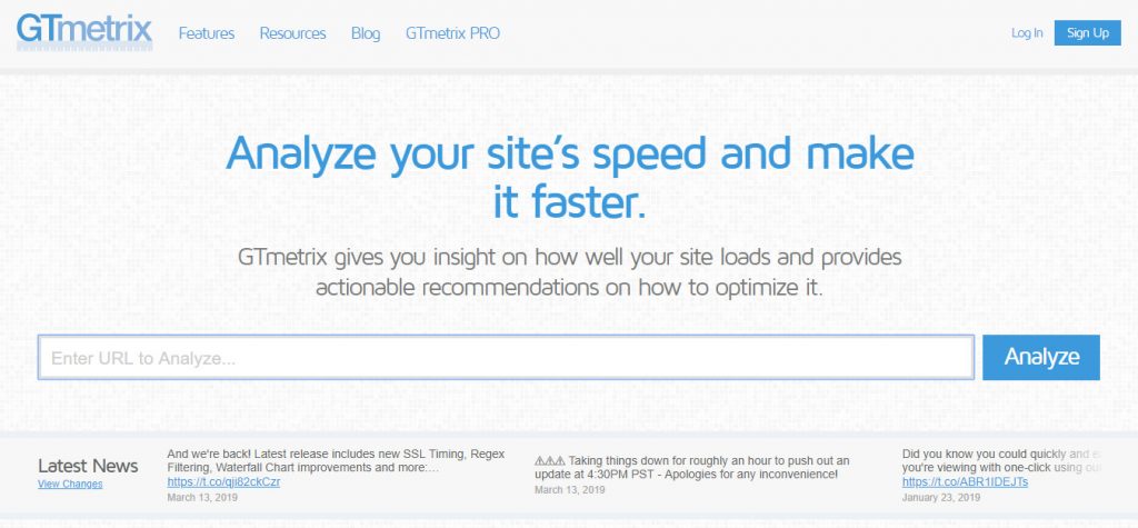 GTmetric speed test tool