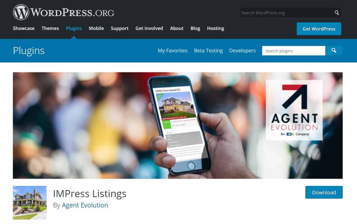 Impress Listings plugin WordPress oldal