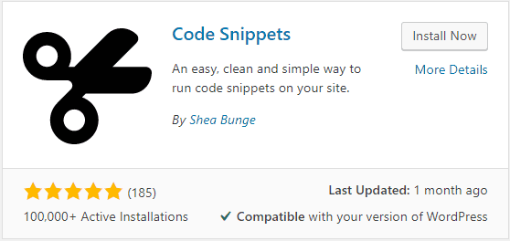 Code Snippets plugin