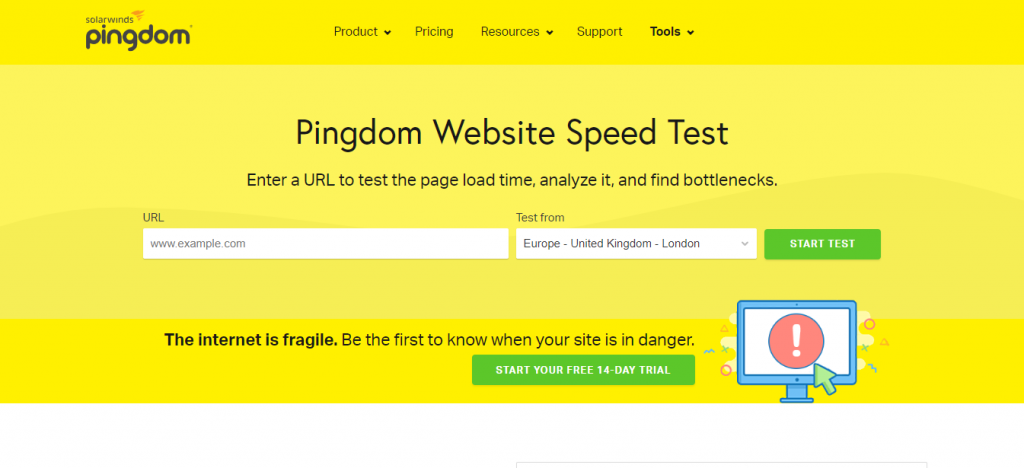 Công cụ kiểm tra tốc độ website pingdom