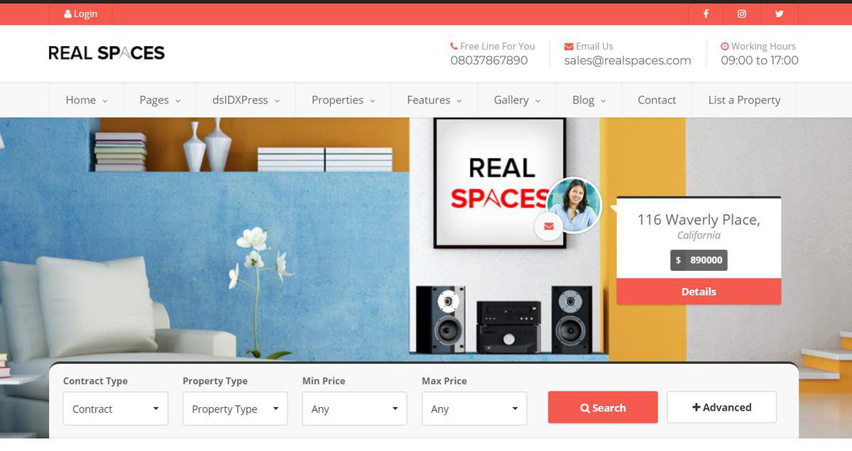 real spaces theme is one of the best real estate themes out there