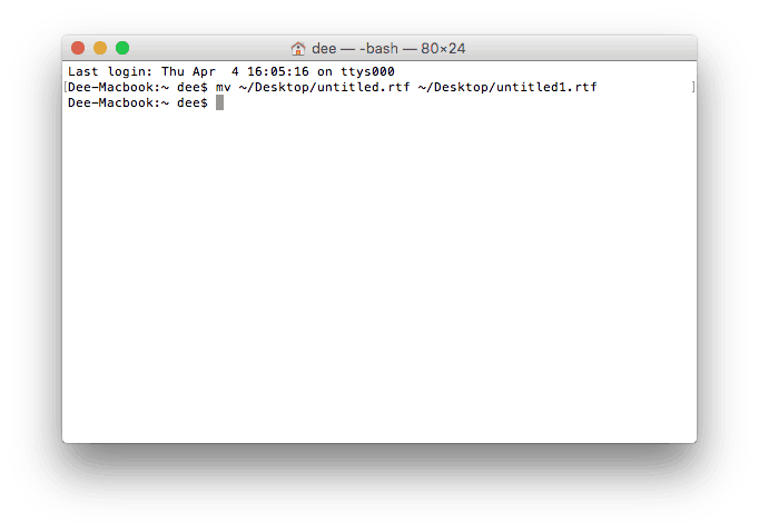 Renaming a File Using MacOS Terminal