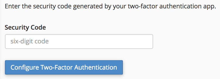 Configure two-factor authentication