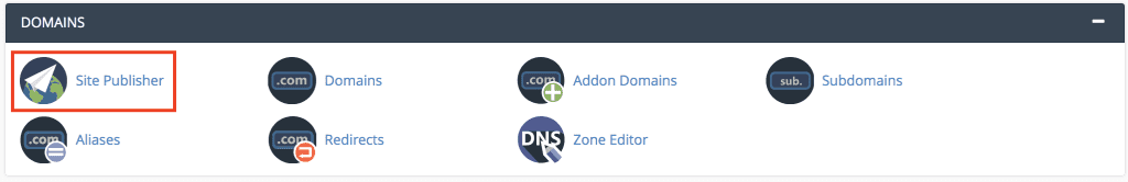 site publisher tool in cpanel