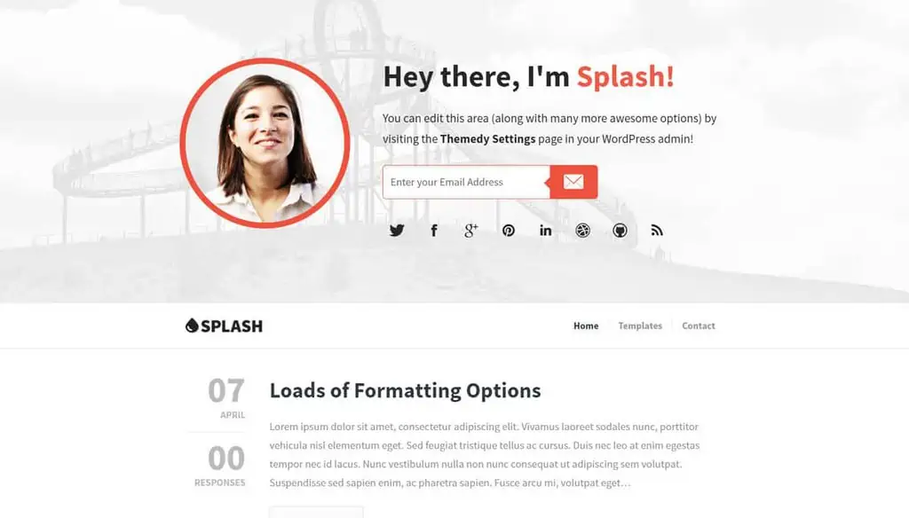 Splash theme's demo