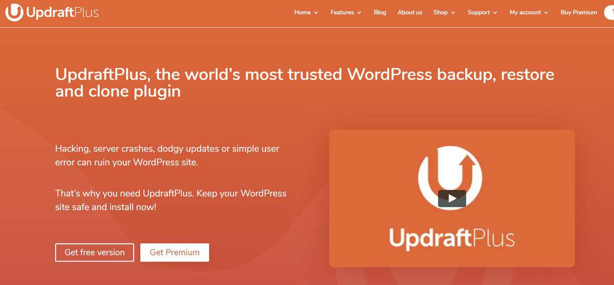 WordPress migration plugin UpdraftPlus trang chủ