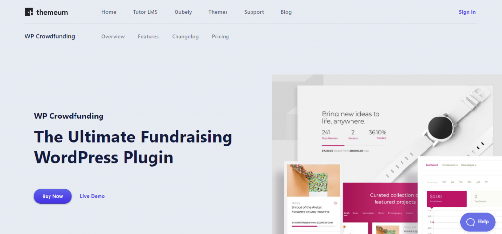WP Crowdfunding WordPress donation plugin has native wallet system