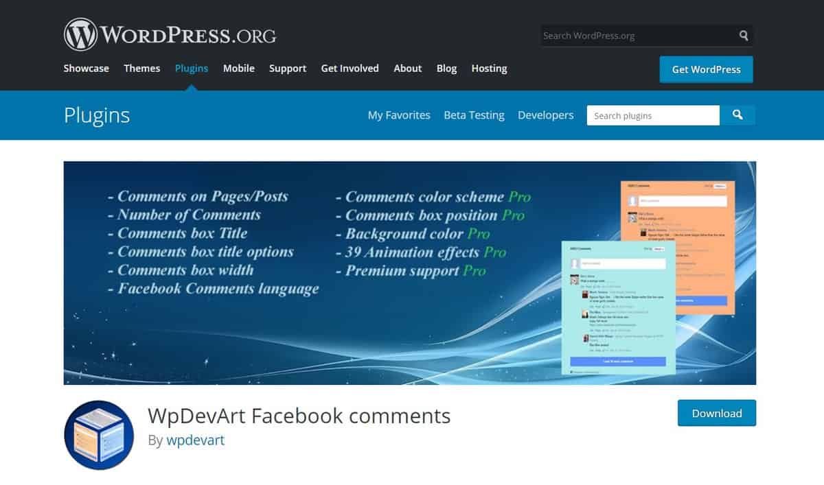 plugin comment WordPress wpdevart facebook comment