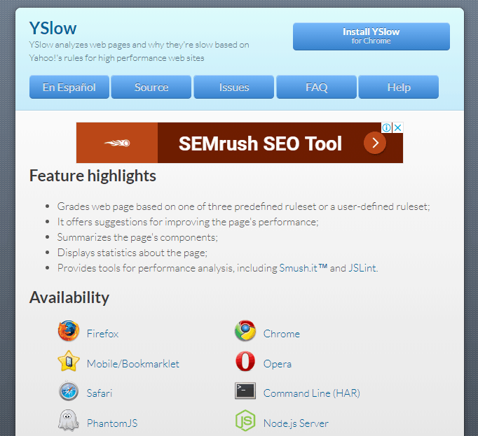 công cụ kiểm tra tốc độ trang web yslow