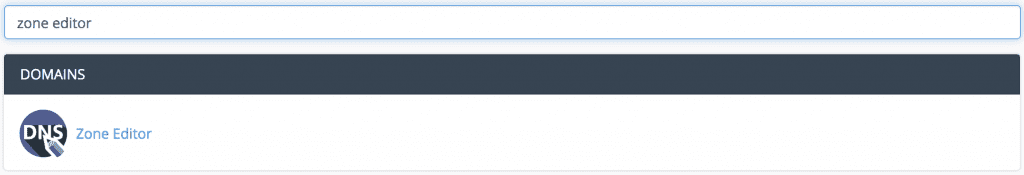 zone editor tool in cpanel