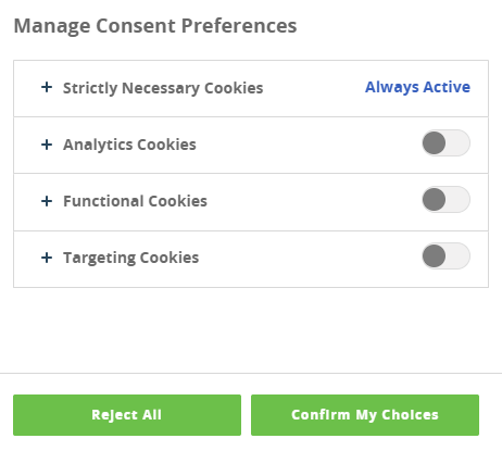 An example of a cookie consent popup