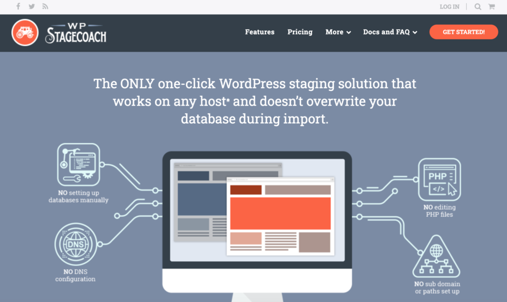 The homepage of the WP Stagecoach plugin's website