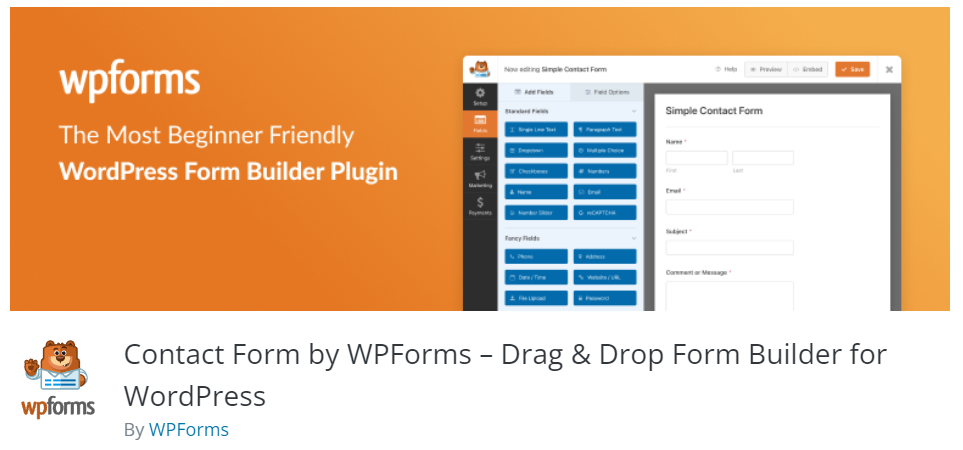 WPForms plugin banner