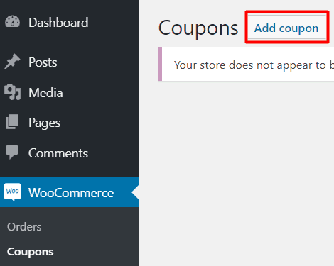 Add woocommerce coupons