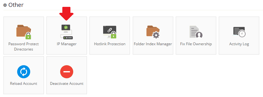 Phần IP manager trong control panel