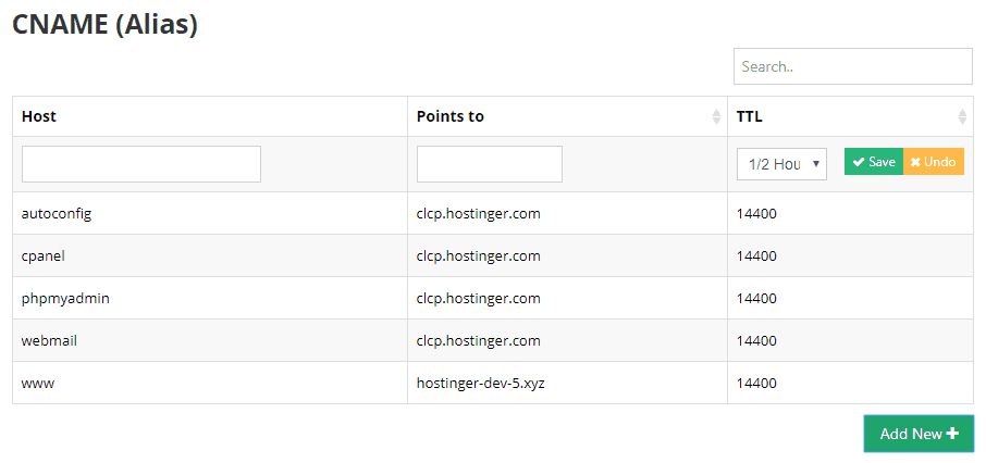 Creating a CNAME in hPanel's DNS Editor