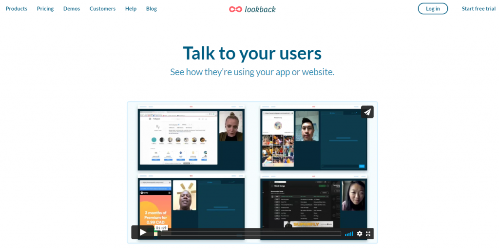 Lookback landing page