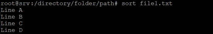 The sort command reorders a file's content based on its alphabet