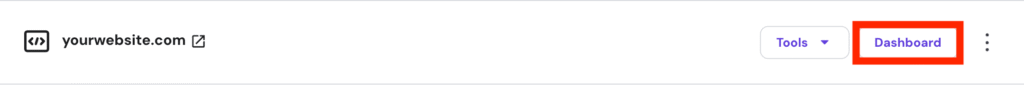 The Dashboard button on a website on hPanel

