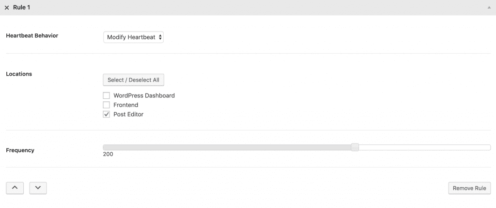 WordPress Heartbeat Rule 