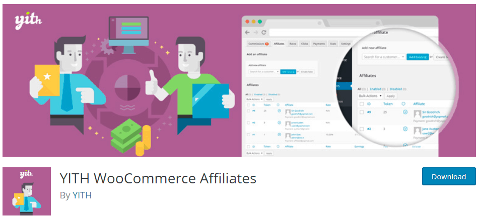 trang web YITH WooCommerce Affiliates 