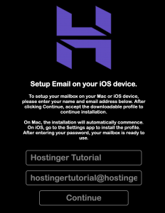 email information to set up email on your ios device