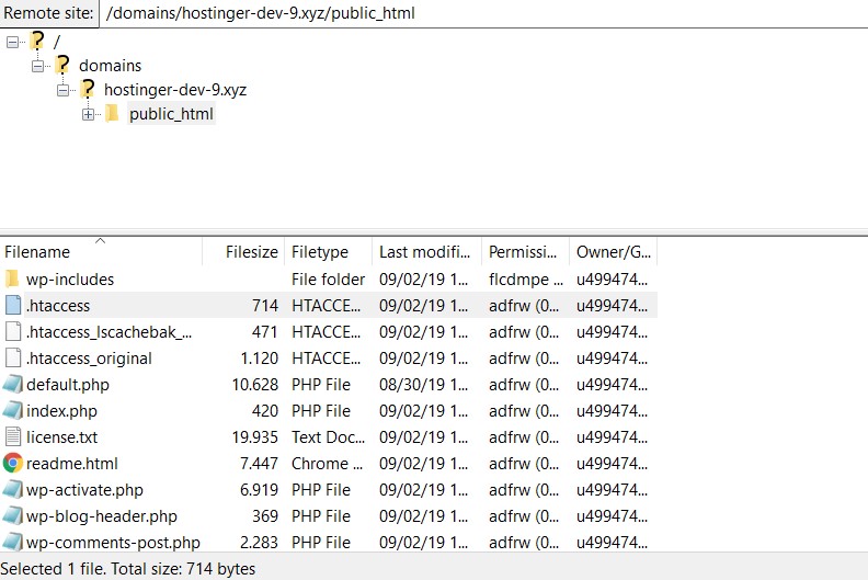 Where to find .htaccess file using FileZilla
