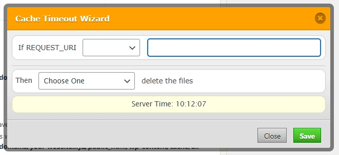 cache timeout wizard settings