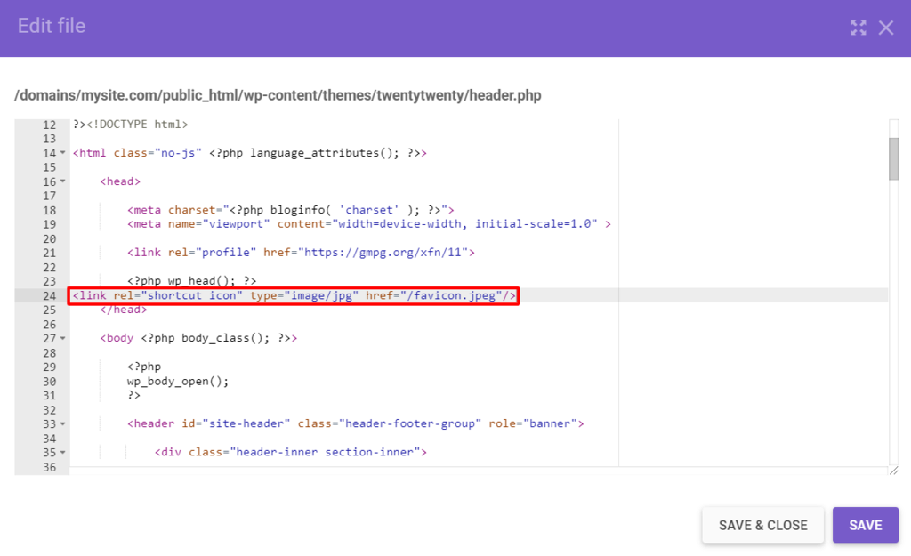 how to add a favicon in html