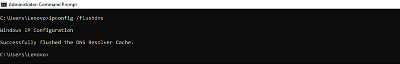 Screenshot showing confirmation message on Microsoft Windows