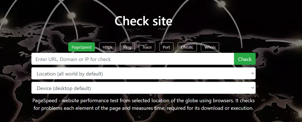 check site tab on host tracker