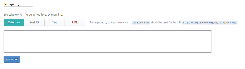 purge by section on litespeed cache