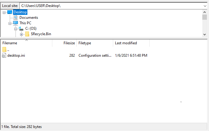 Screenshot of desktop folder