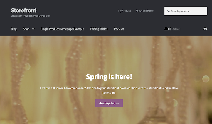 Storefront WooCommerce theme example