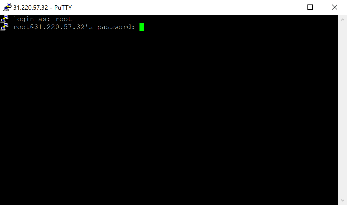 Connecting to your server via PuTTY