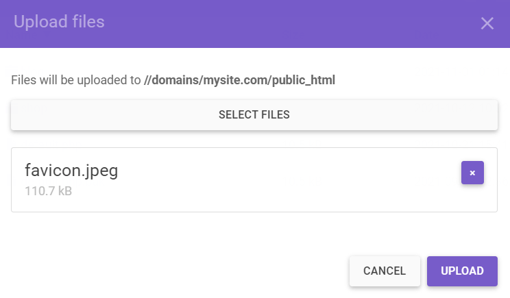 Uploading a jpeg image as a favicon