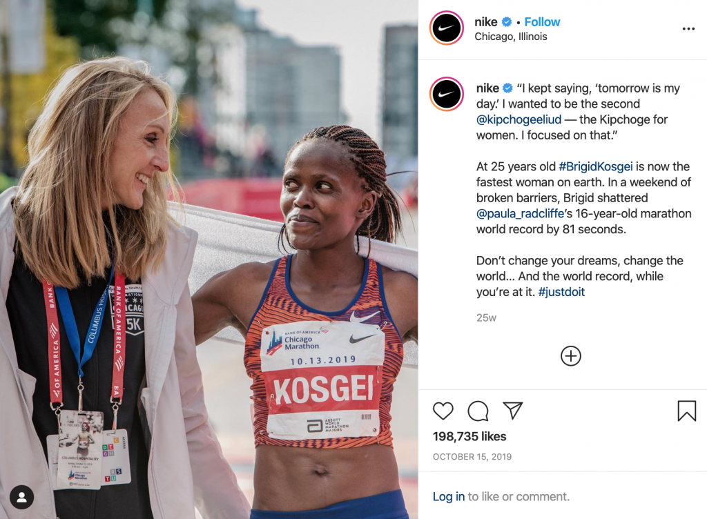 ví dụ chiến lược marketing instagram của Nike