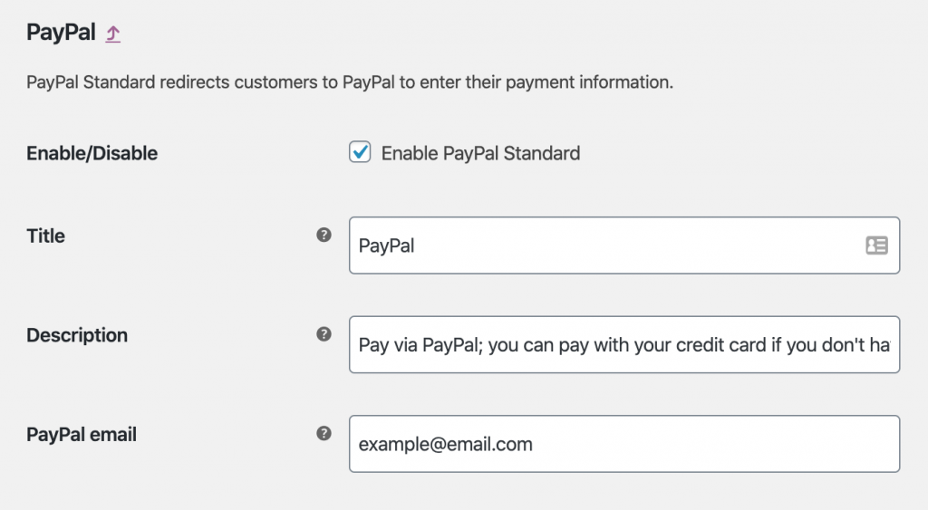 cài đặt PayPal trên WooCommerce