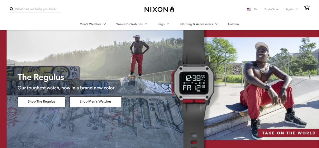 e-commerce web design Nixon website