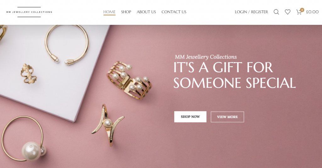 MM Jewellery Collections', a Hostinger client, homepage