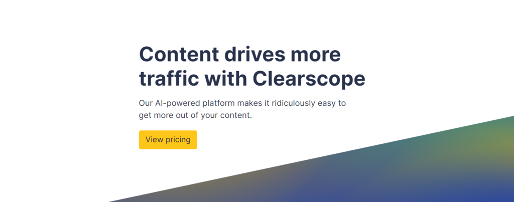Clearscope SEO software homepage
