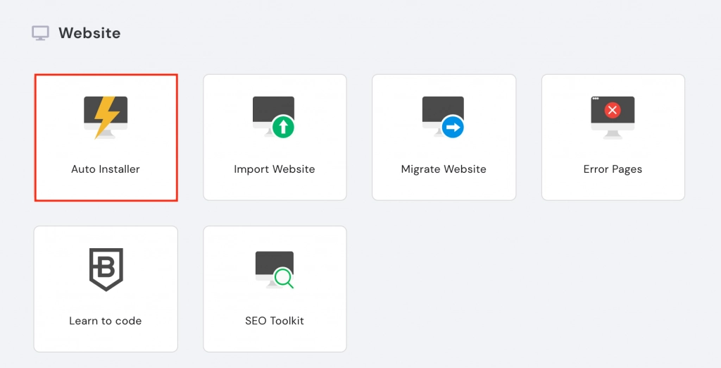 hPanel dashboard