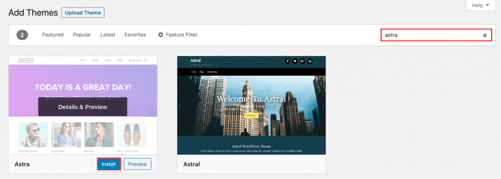 wp theme astra