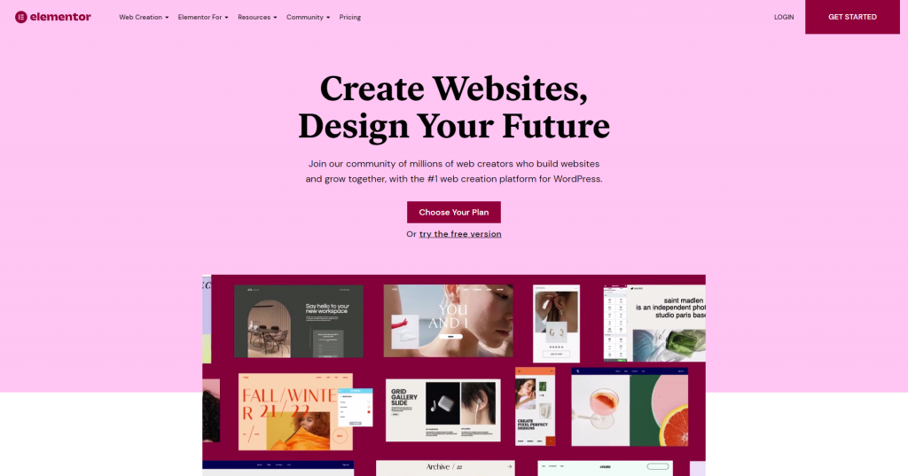 Elementor homepage