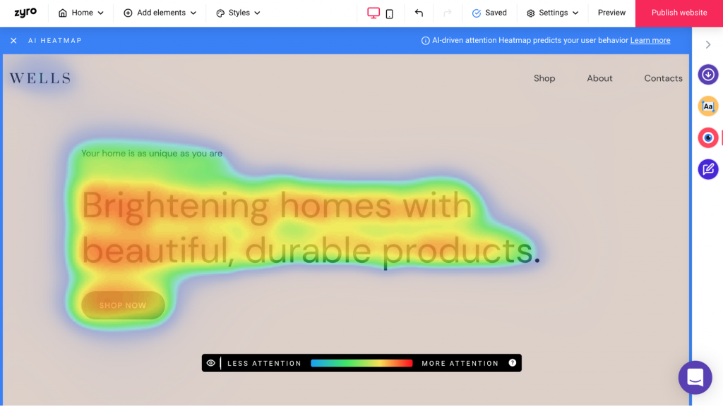 Screenshot showing user experience analysis tool