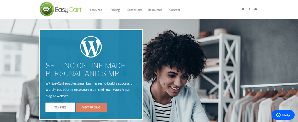 WP Easy Cart - WordPress shopping cart plugin homepage. 