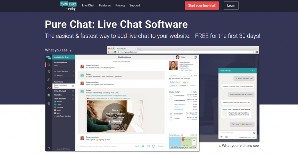 Pure Chat plugin homepage