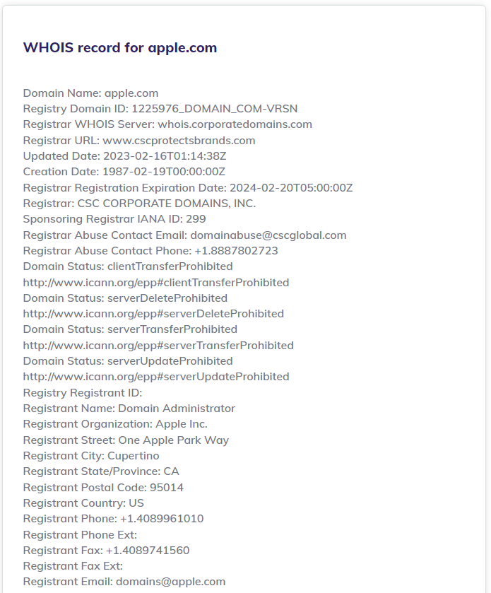 WHOis Domain Name Search