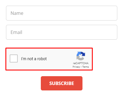 Ví dụ kiểm tra hộp kiểm reCAPTCHA.