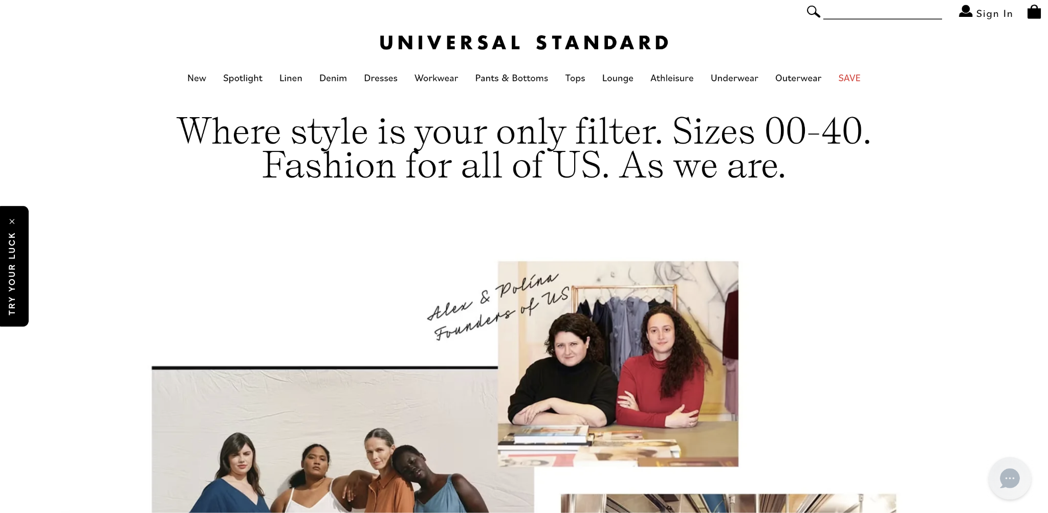 Universal Standard web page
